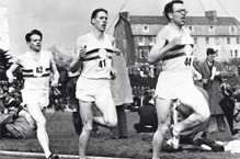 Chris Brasher pace-making for the first 4 minute mile