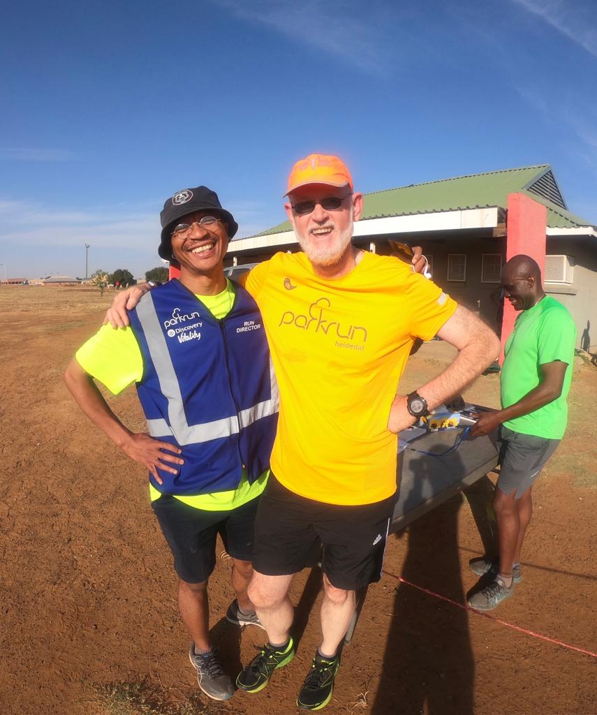 At Heidedal parkrun with Kgosi Hendricks