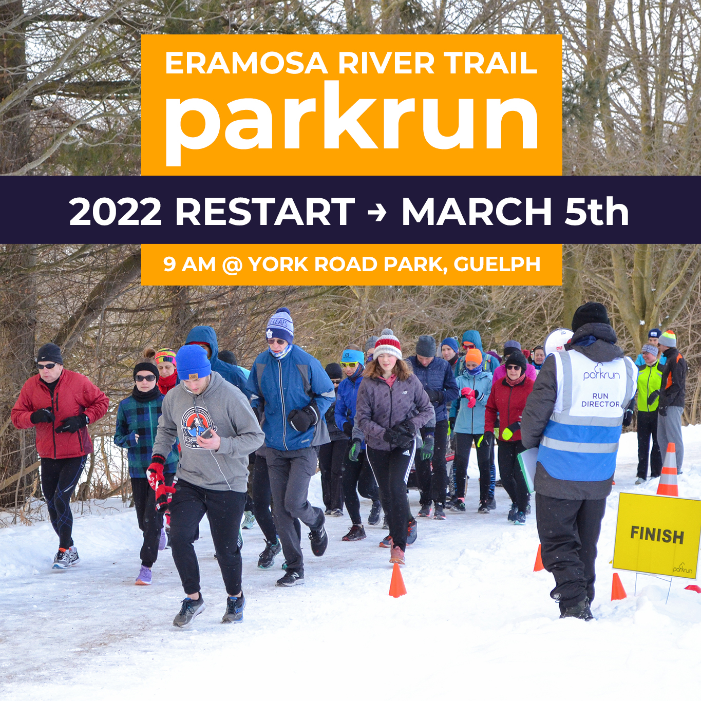 2022 parkrun restart March 5th Eramosa River Trail parkrun