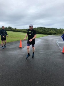 Simon "Machine" Elliott warms up with a new PB