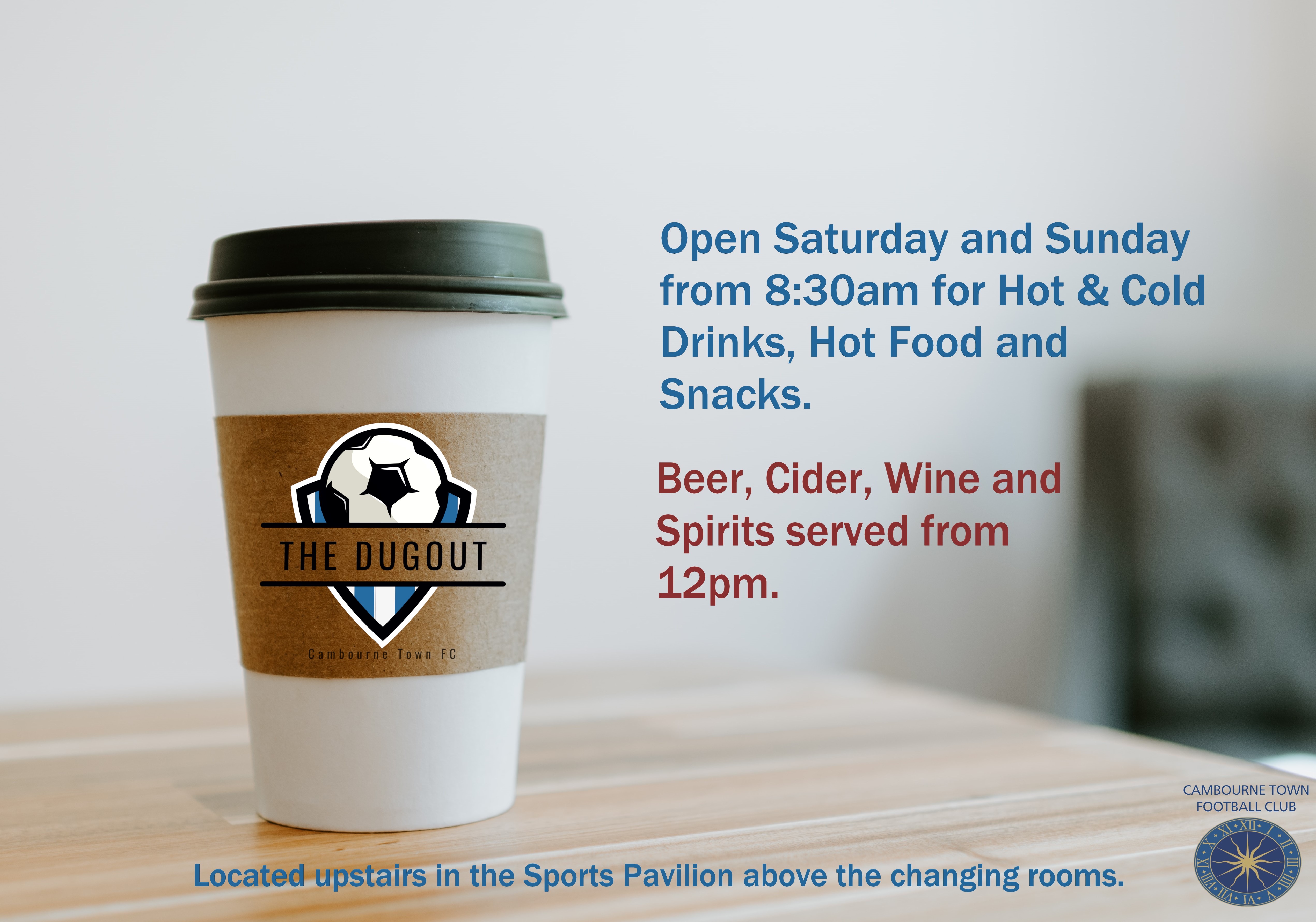 The Dugout cafe has now opened in the Sports Pavilion Cambourne