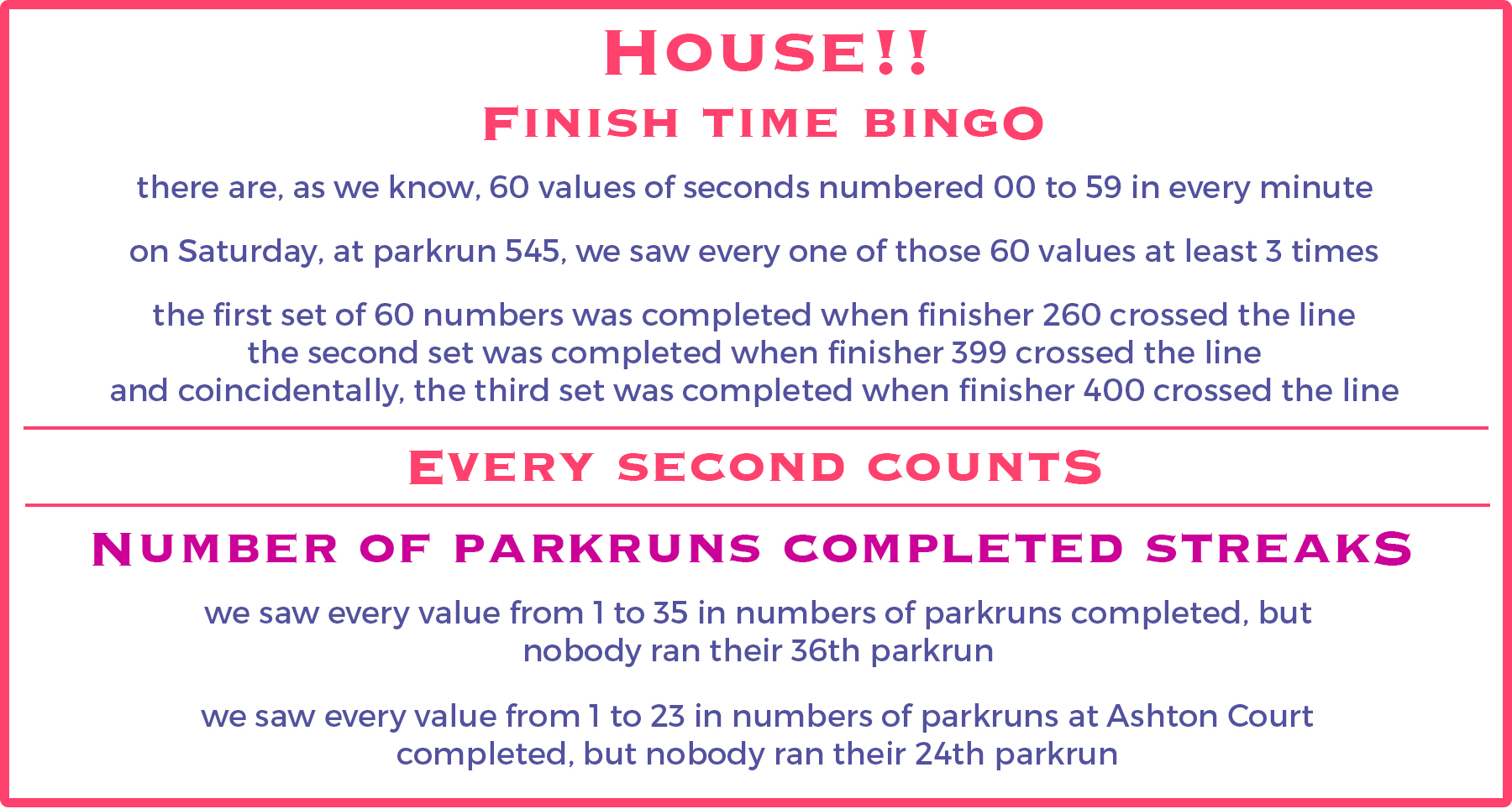 The one after the Great Bristol Runs Ashton Court parkrun