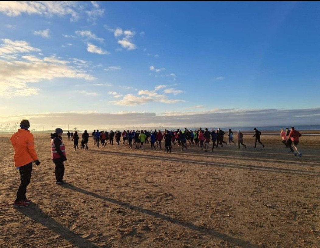Running with the shadows and pacemakers Crosby parkrun